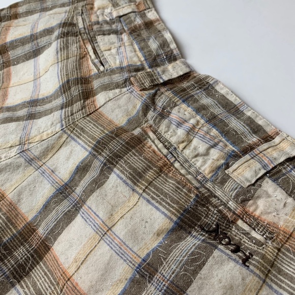 Nori Juniors Gray/Tan Plaid Shorts 100% Cotton - Picture 4 of 12